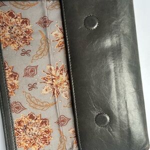 HOBO tri-fold wallet/clutch in soft gray leather